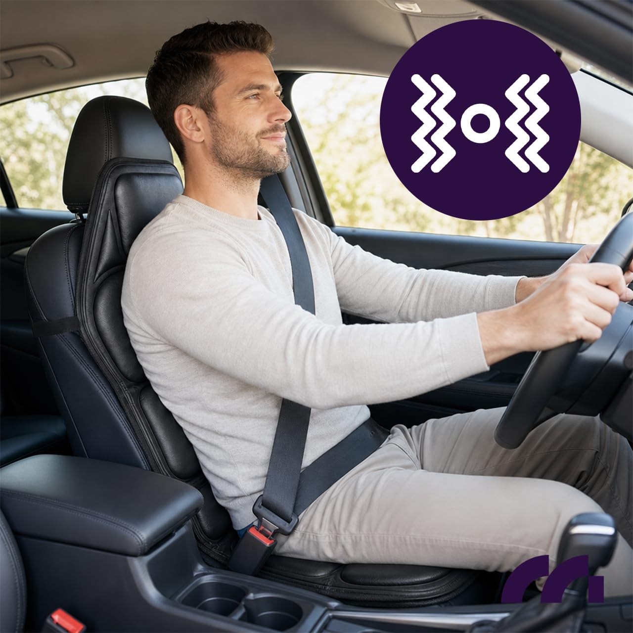 MalTec Vibrierende Massagematte für den Sessel mit Heizfunktion für das Auto