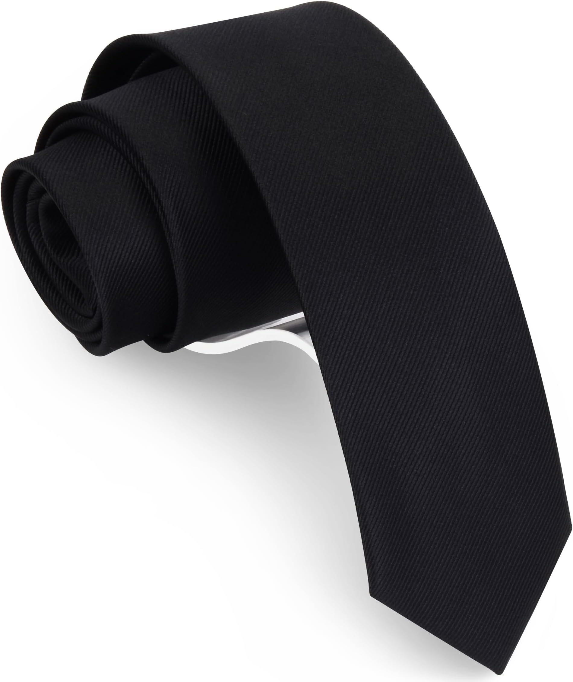 2.4" (6cm) Solid Color Slim Tie Skinny Necktie for Men