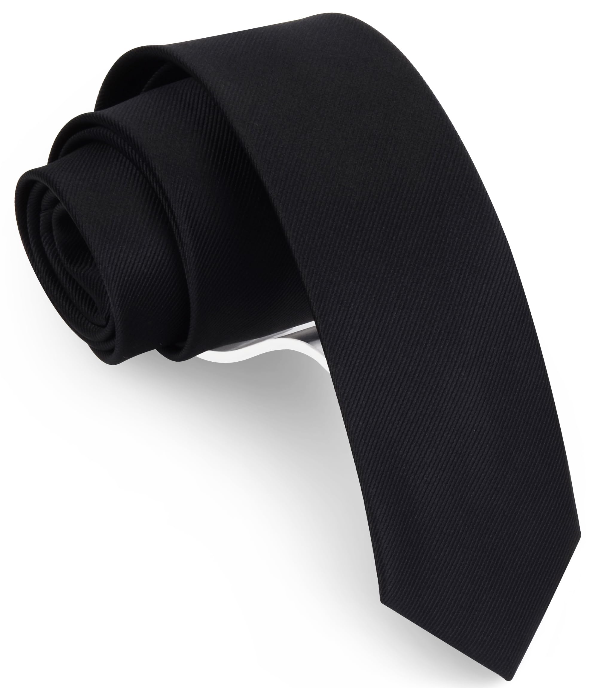 GUSLESON 2.4" (6cm) Solid Color Slim Tie Skinny Necktie for Men