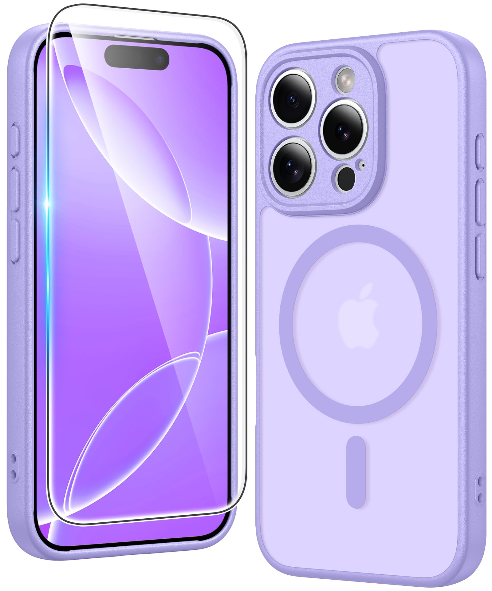 FNTCASE for iPhone 16 Pro Case Compatible with Magsafe Matte PhoneCase | Screen Protector, Anti Yellowing, Rugged Shockproof Protective, Slim Magnetic Phone Cases, Translucent Cell Phone Cover