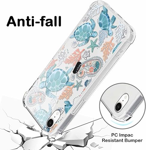 Miniatura 6 de Yomjew Paquete de 2 fundas de teléfono con diseño de tortuga azul para iPhone XR de 6.1 pulgadas, diseño estético de animales de dibujos animados,
