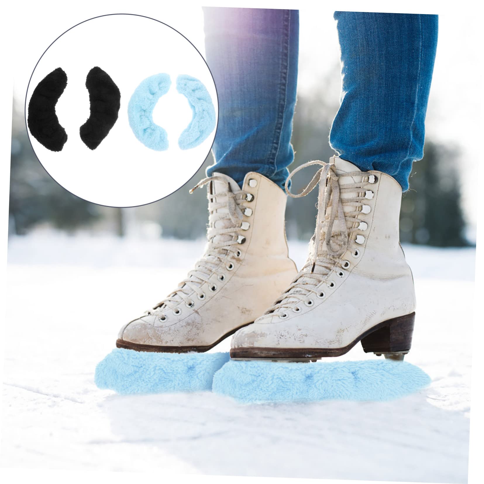HANABASS 6 Paires Ensemble De Patins Housses De Patins à Glace Manchons De Lames De Patins Couverture De Sport Couvre-Chaussures De Patinage Patins Gardes Côte Polyester Élasticité Enfant
