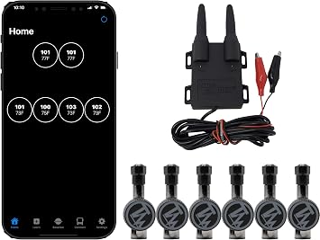 TPMS ذكي مع 6 تدفق من خلال أجهزة الاستشعار ، أسود