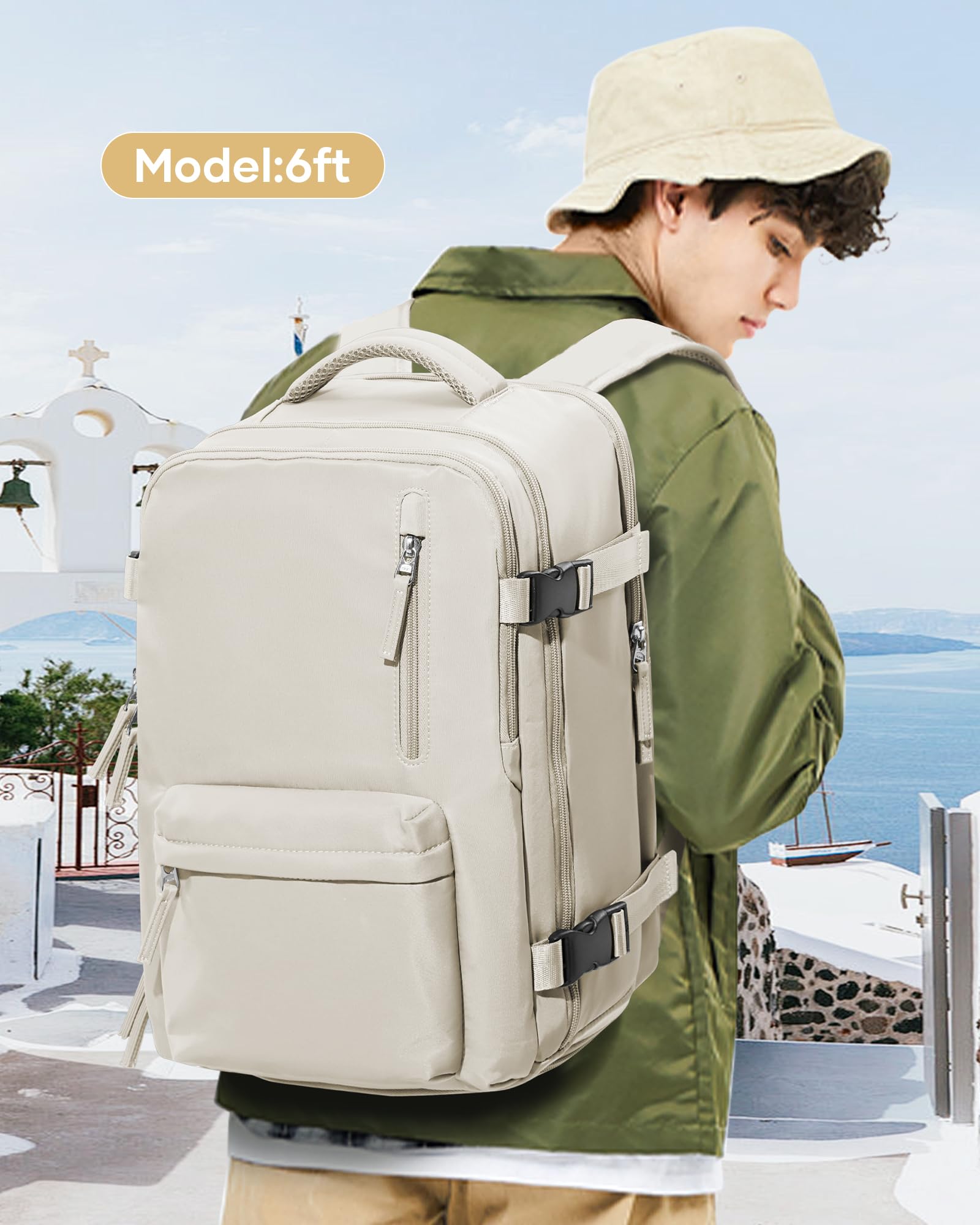 BJLFS Borse da Cabina per Ryanair 40×20×25 Zaino da Viaggio con Sottovuoto Bagaglio a Mano Easyjet 45×36×20,Zaino con sistema di compressione,Zaino Casual per laptop da 14 pollici per scuola