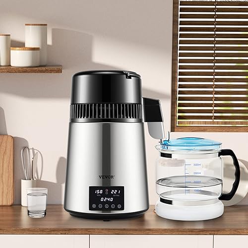 Miniatura 8 de VEVOR Destilador de agua de 11 galones 04 galasH máquina para hacer agua destilada de 1750 W 0-99 horas pantalla de doble temperatura destilador de