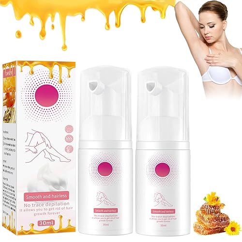 Miniatura 1 de Mousse depiladora de cera de abejas, espuma depilatoria de 1.0 fl oz, espuma depilatoria de cera de abeja, spray de depilación hidratante para