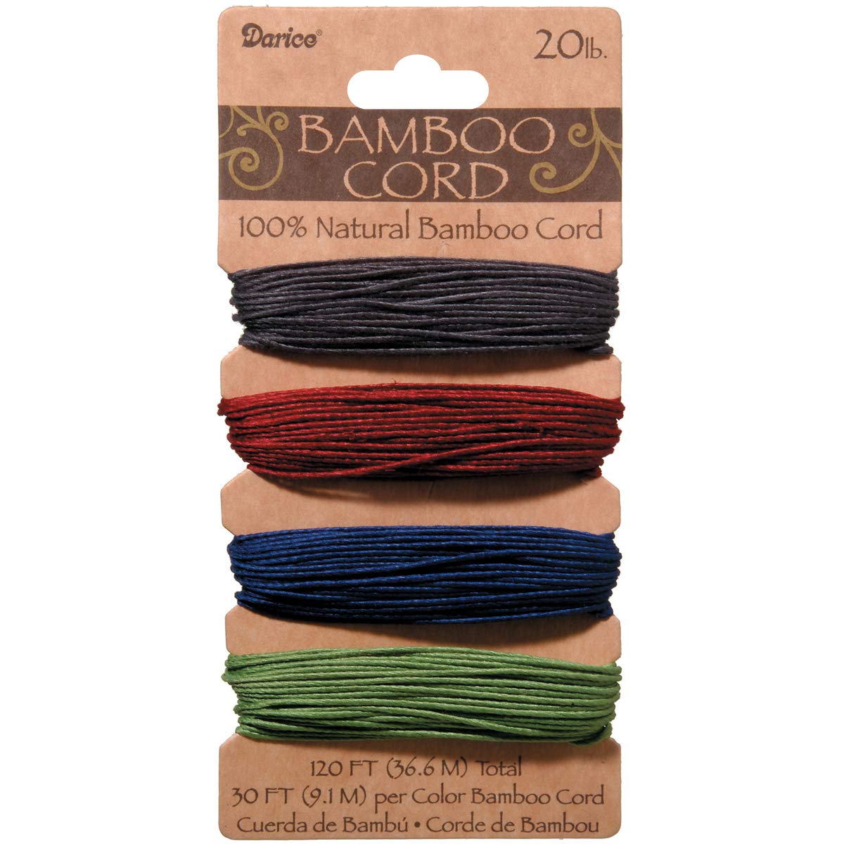 Fil de bambou marron clair 120 pieds pour exprimer votre art