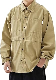 Duohropke Men's Shirt Long Sleeve Casual Shirt Corduroy Shirt Corduroy Shirt Long Sleeve Shirt Spring Autumn Vintage Shirt Jacket Long Sleeve Top Loose Shirts Tops