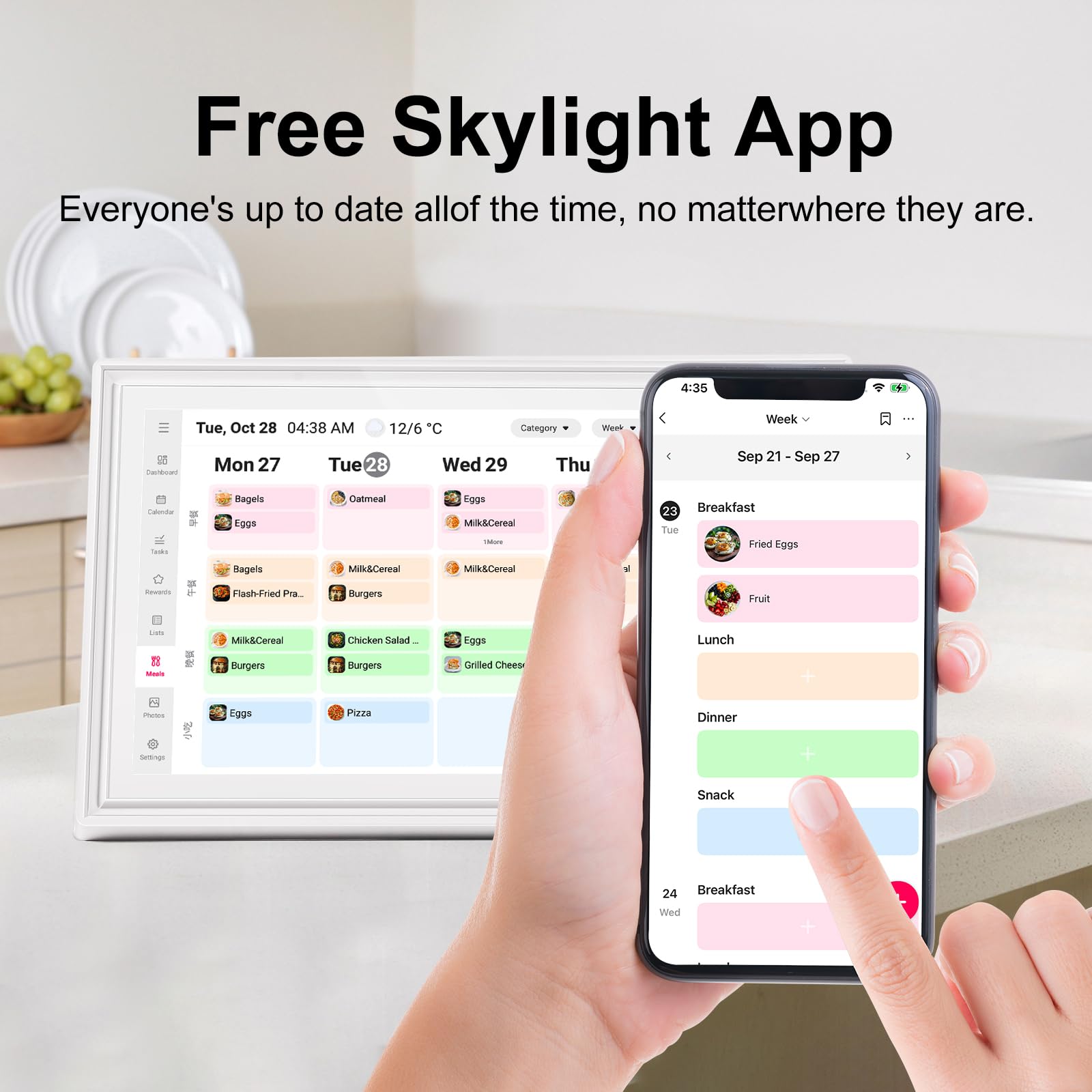 15,6 Wandplaner, digitaler Kalender und Aufgabendiagramm, 32 GB Smart-Touchscreen, interaktives Display für Familienpläne – Wandhalterung im Lieferumfang enthalten, ideal für die