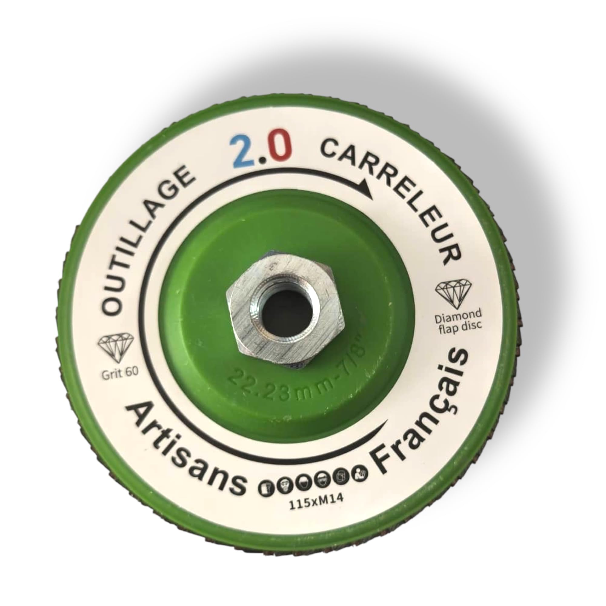 Disco diamantato a lamelle Ø125 mm grana 60 – taglio, sgrossatura e finitura piastrelle, gres porcellanato, pietra – per smerigliatrice – Outillage Carreleur 2.0