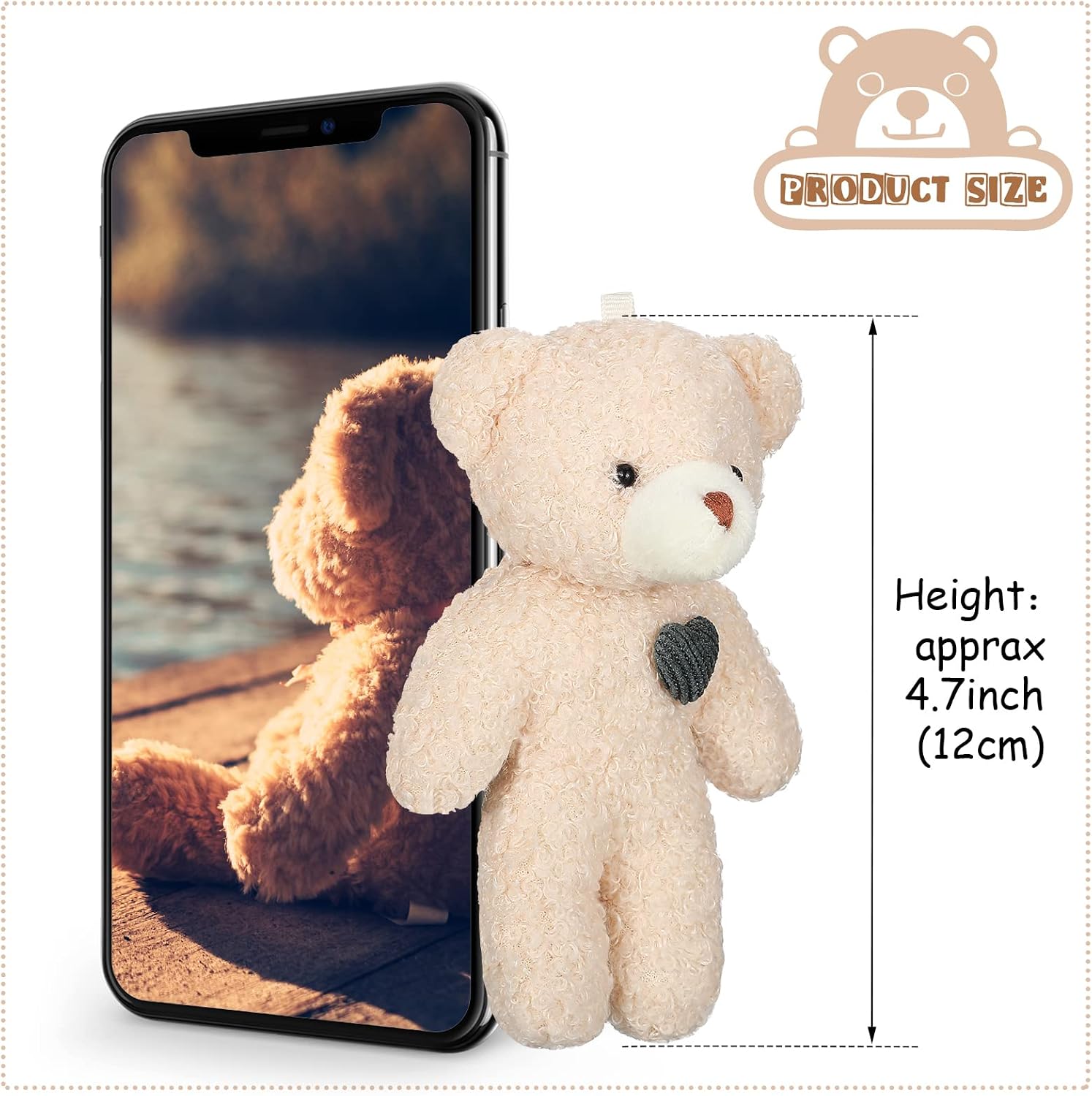 18 Pieces Mini Bear Toy 4.7 Inch Stuffed Jointed Bear Soft Tiny Doll for DIY Keychain Birthday Wedding Xmas Decorations Party Favor(Mixed Style) - Image 3