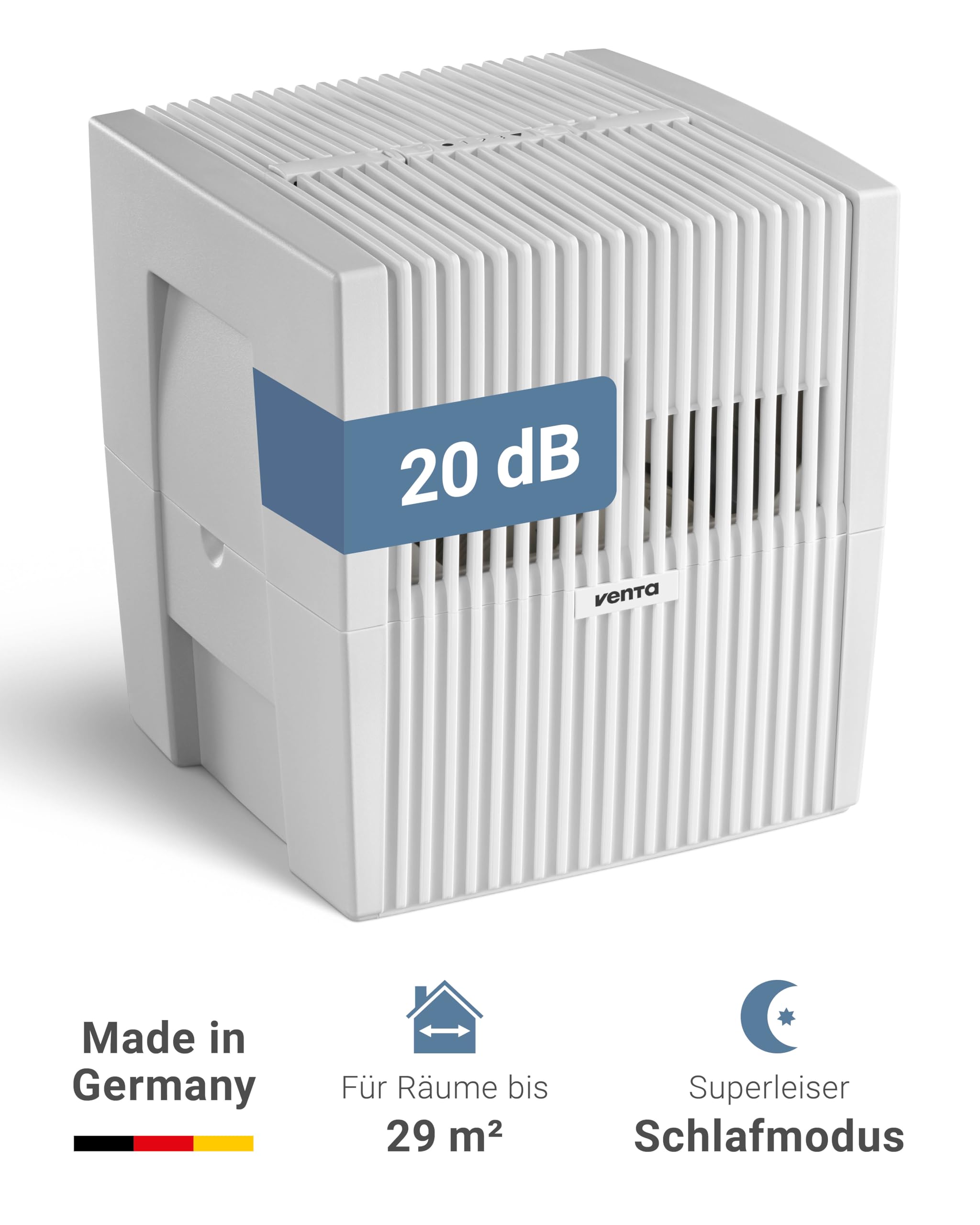 Venta LW15 Classic Original Humidificador de aire muy silencioso 20 dB (A), ahorro de energía 2 W, evaporación fría higiénica sin filtro, depósito de 5 litros, hasta 29 m², con función