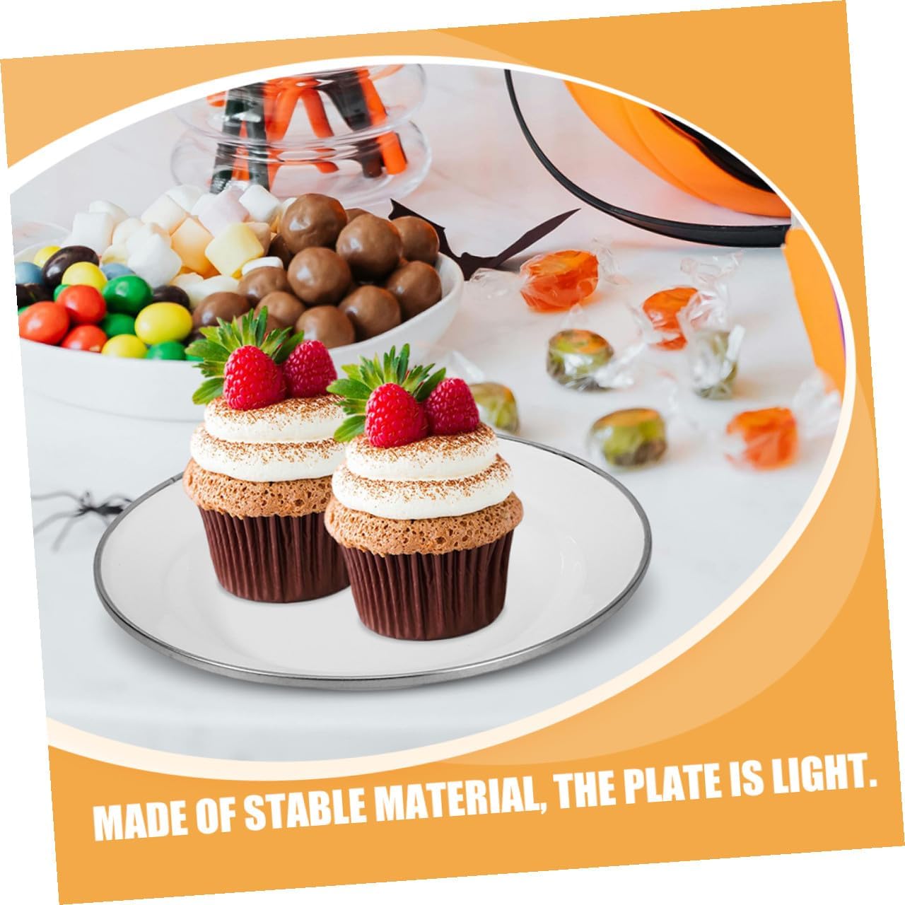 4pcs 22cm White Vintage Enamel Plates Thickened Retro Style Food Serving Plates for Snacks Fruits Appetizer Tableware for Kitchen and Restaurant Use