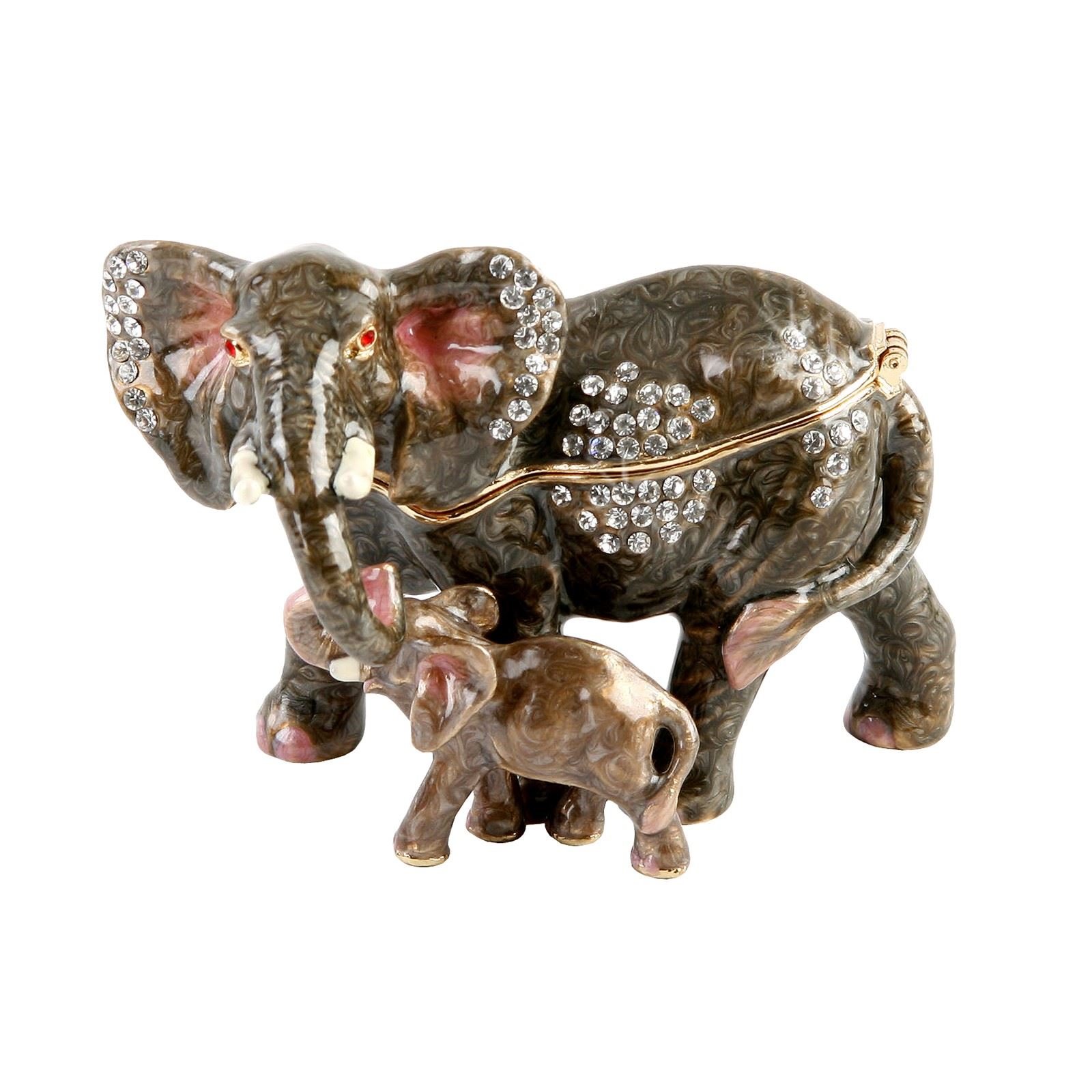 Elephant and Calf Trinket Box - Ornament - Treasured Trinkets