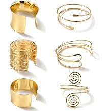 KICOSY 6PCS Gold Bangles Cuffs for Women, Boho Adjustable Gold Accessories