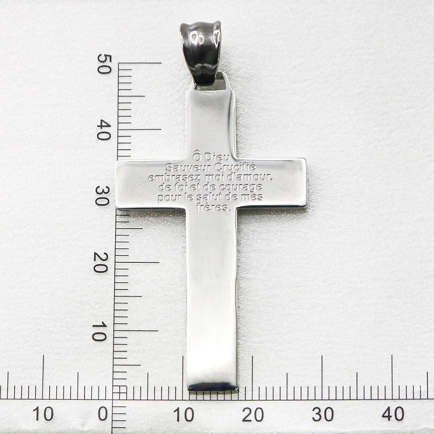 Catholic Marie Julie Jahenny of Benediction with Protection Cross of Forgiveness with White Enamel Flame,Holy Cross of Pardon , Stainless Steel Crucifix End Times Pendant,cruz del perdón,cruz del perdón en acero inoxidable