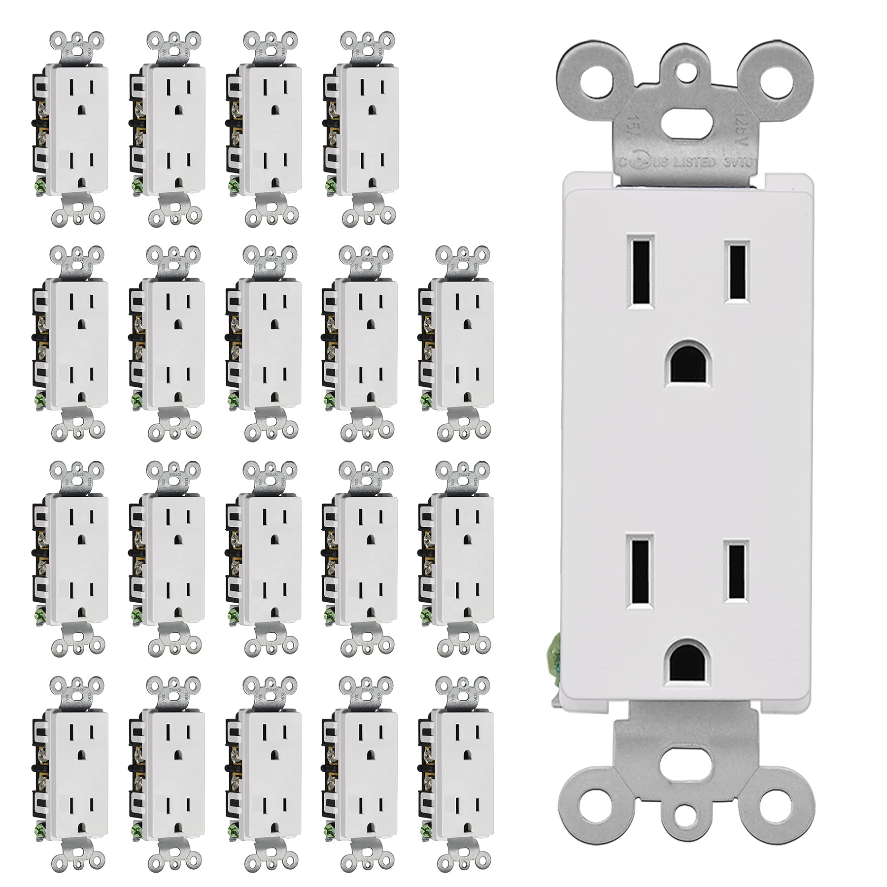 Buy (20 Pack) CML 15A Decorator Wall Receptacle, 15 Amp Electrical