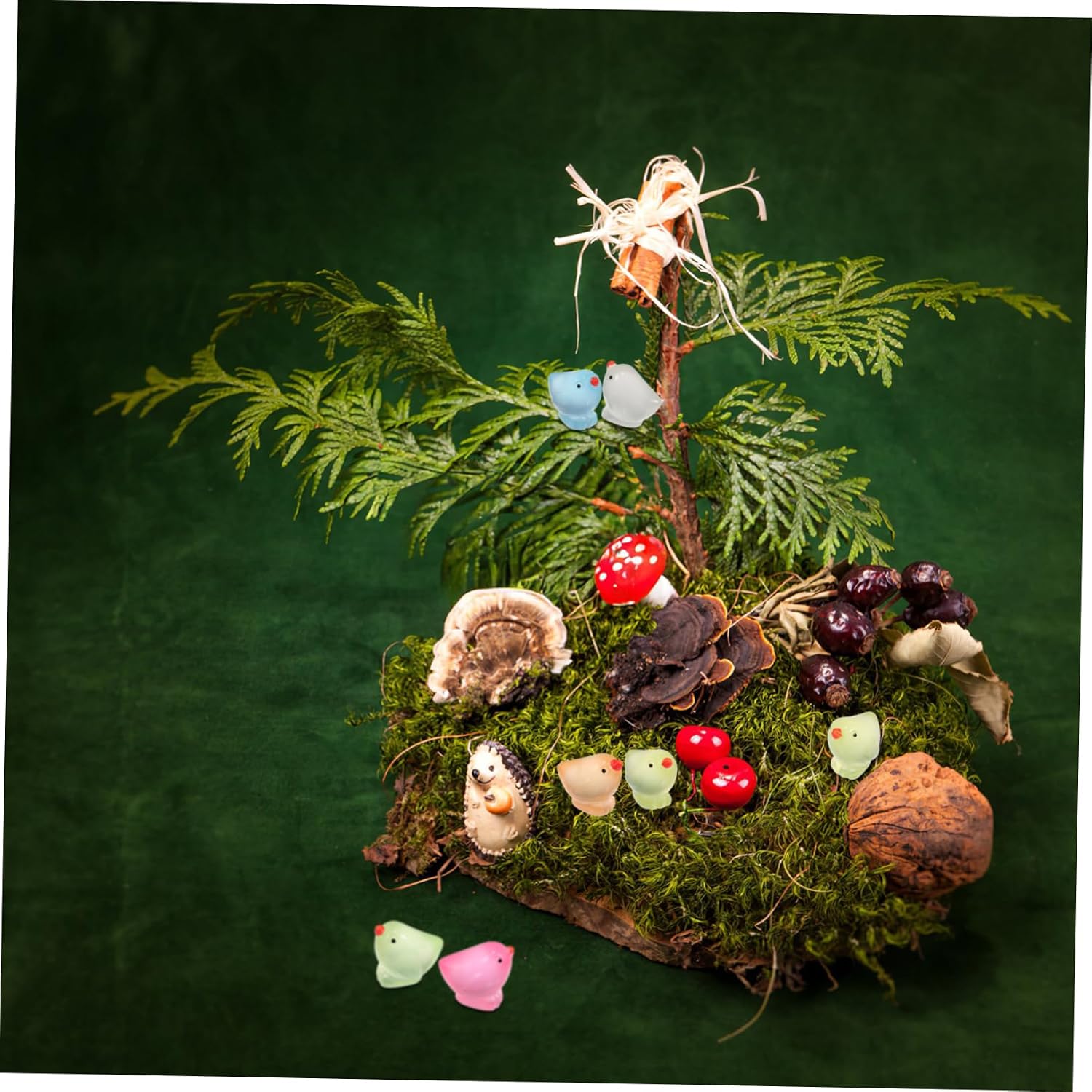 HANABASS 18pcs Mini Dark Chick Figurines Tiny Resin Chickens for Desktop Decoration Fairy Gardens Dollhouses and Cute and Adorable Miniature Animals