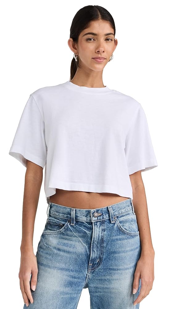 T.japan プリントスリーブクロップドtee ホワイト Cotton Citizen Women's The Tokyo Crop Tee, White, S at
