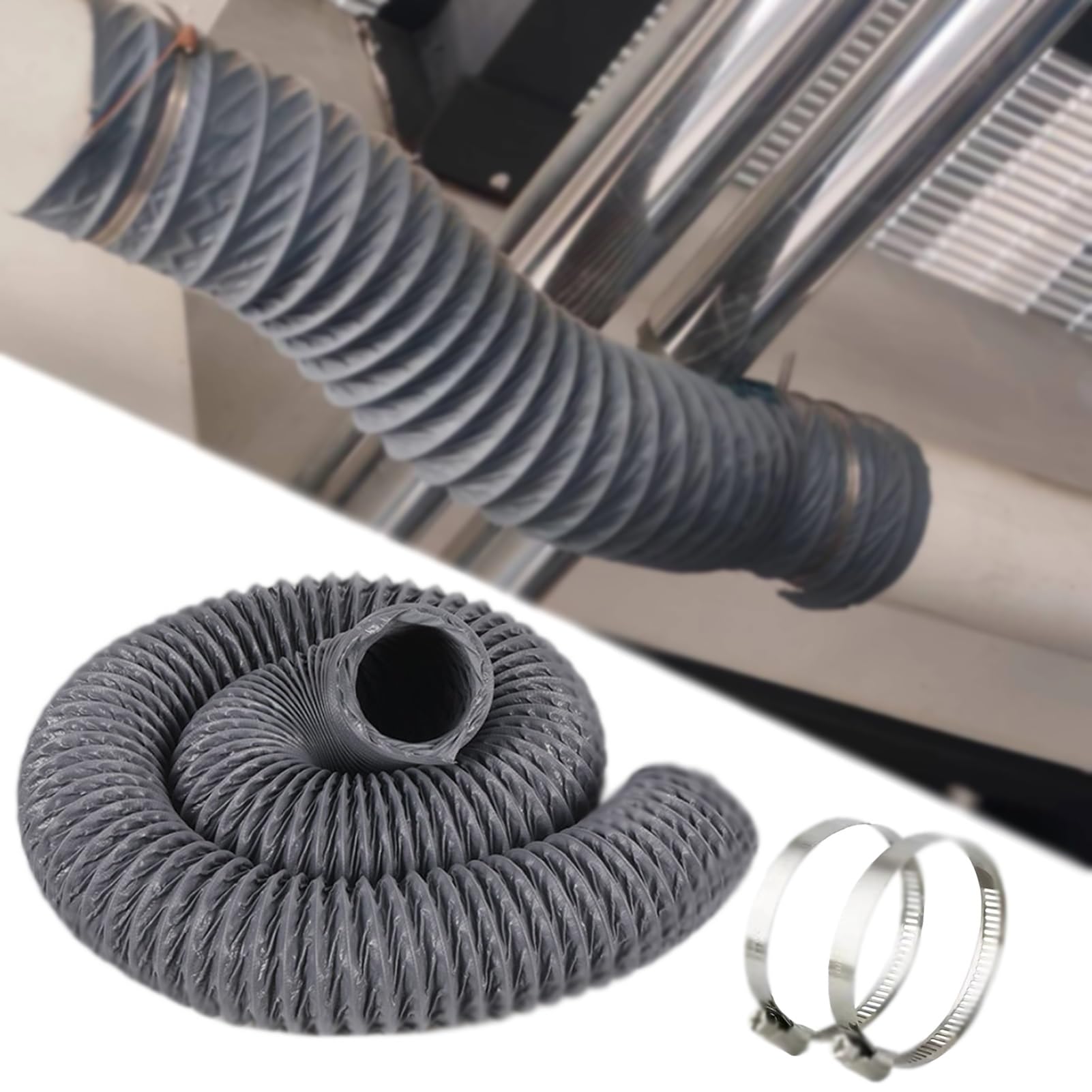 Tuyau d'évacuation pour sèche-linge et ventilation CVC 250mm, gaine de chauffage flexible de 5m