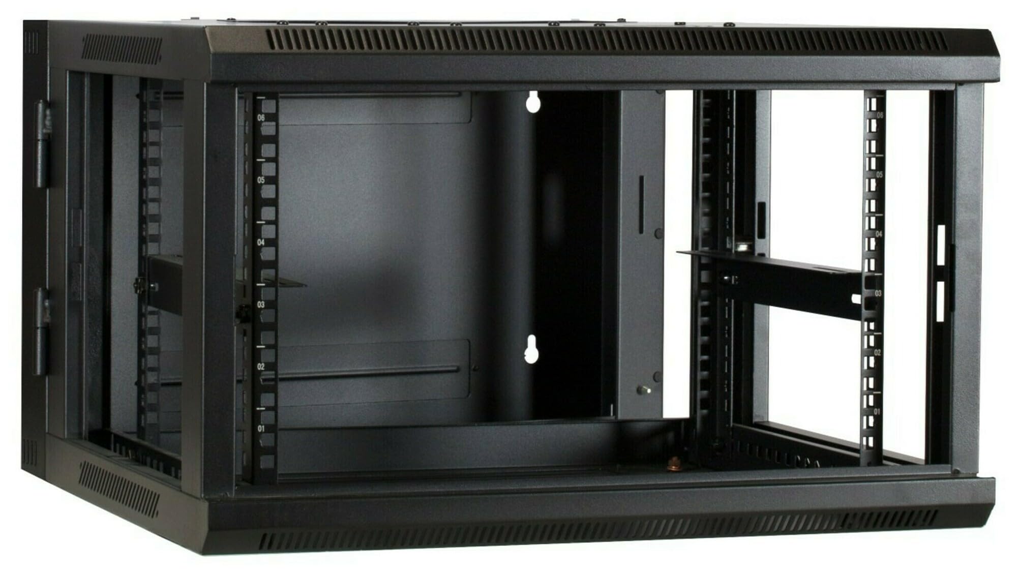 Szafka seryjna 6 HE odwracalna obudowa ścienna ze szklanymi drzwiami (szer. x gł. x wys.) 600 x 600 x 368 mm