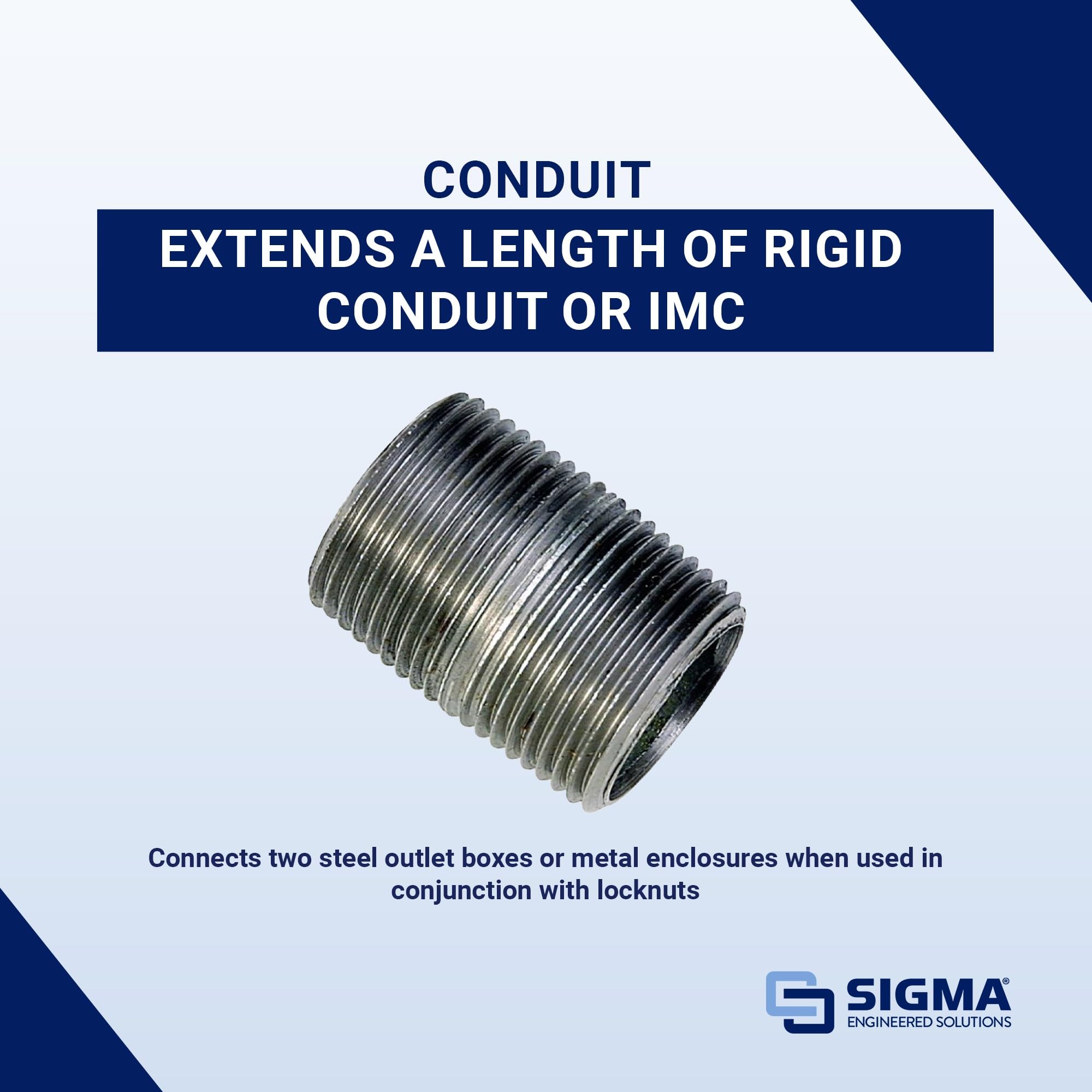 Sigma ProConnex 54300M 2" Rigid Threaded Nipple Conduit Fitting, 1-Pack — Amazon image 4