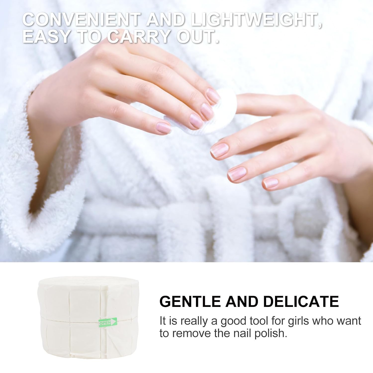 VILLCASE Disposable Cotton Nail Wipes for Gel Nail Polish Remover Pads Lightweight and Easy to Carry for Home and Salon Use