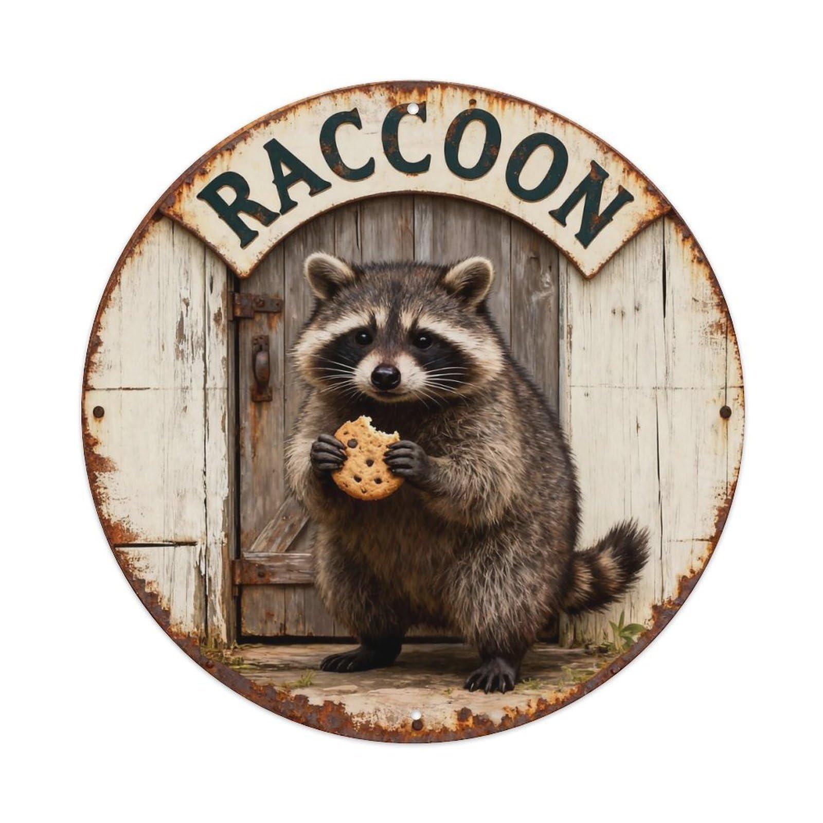 Raccoon Sign Metal Tin Sign Plaque