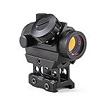 Pinty 1x25mm Tactical Red Dot Sight 3-4 MOA Compact Red Dot Scope 1 Riser Mount for Cowitness with Iron Sights Waterproof and Shockproof Scratch Resistant Amber Lens