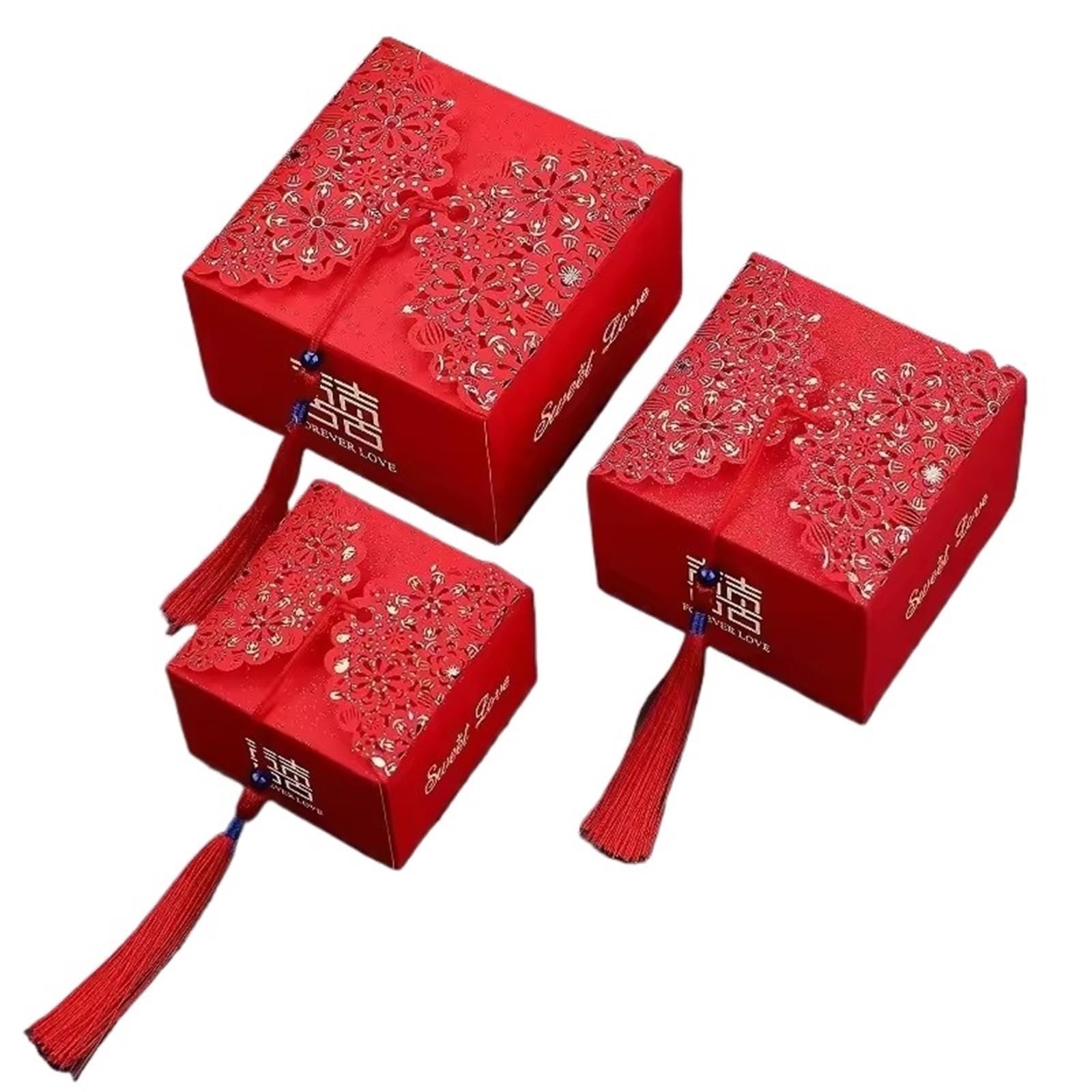 süßigkeit kasten 50pcs Chinese Style Wedding Specialty Paper Candy Box Gifts For Guests Souvenir Packaging(F,S 6.4x6.4x4.6cm)