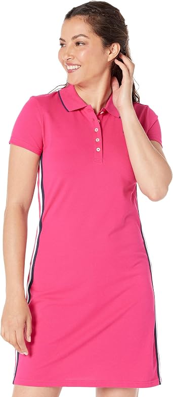 U.S. POLO ASSN. Multi Side Stripe Polo Dress Pink Peacock SM