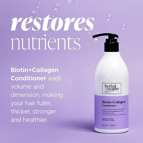 Miniatura 3 de Acondicionador de biotina y colágeno de 16.9 onzas líquidas, acondicionador para el crecimiento del cabello, repara el cabello seco y adelgazante