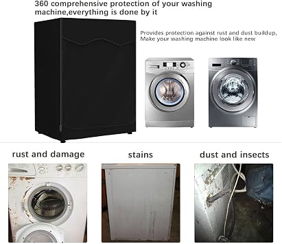 Outdoor Washing Machine Cover, Dryer Cover for Front Load Washer - Waterproof Oxford Cloth With Zipper, XL 85x60x65cm