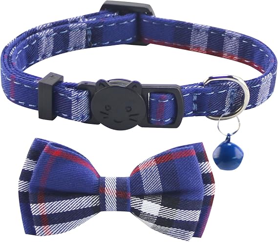 SuperBuddy 猫用首輪 ベル付き - 2パック 猫用安全首輪 男の子&女の子用 - ペット用品、スタッフ、アクセサリー用の安全バックル子猫の首輪