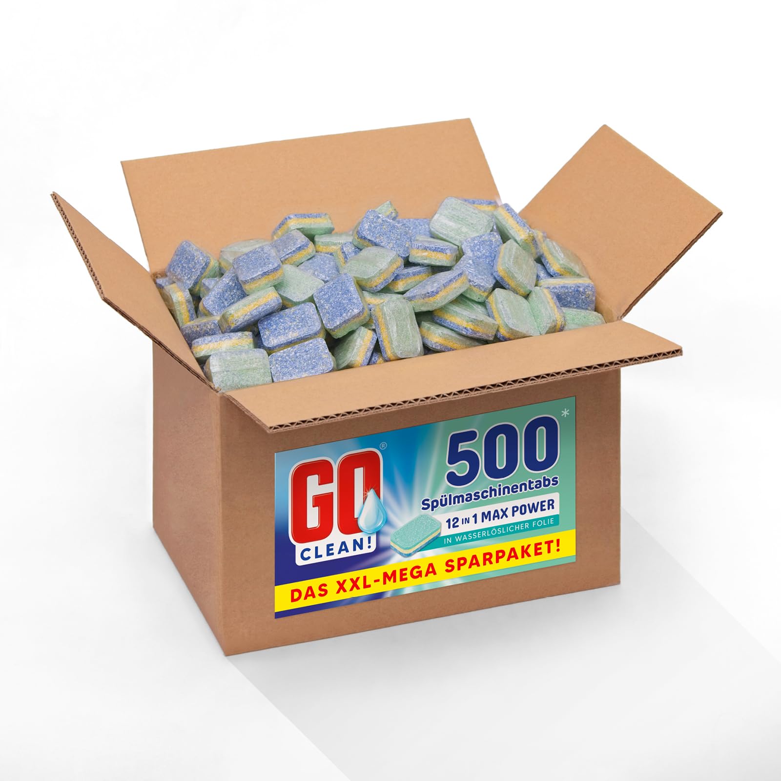 GO Clean! Spülmaschinentabs Compact 18g – 500 Stück In Aufreißfolie, 9,5kg