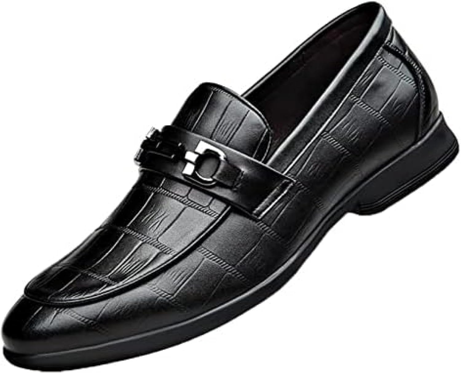 [NOMIMAS] ビットローファー ビジネスシューズ メンズ スリッポン 牛革 おしゃれ クロコ型押し 革靴 紳士靴 カジュアル 