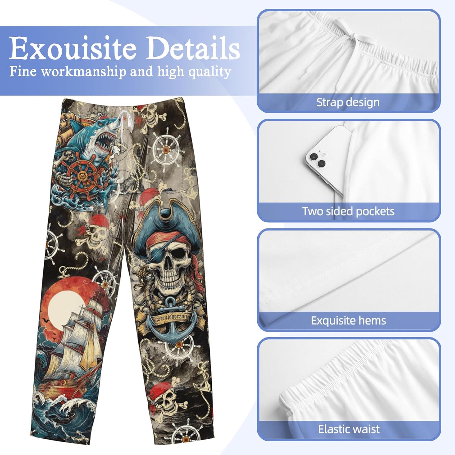 Mens Pajama Pants, Christmas Holiday Birthday Pajamas Lounge Pants, Mens pjs Sleep Bottoms, Gifts For Men - Image 3