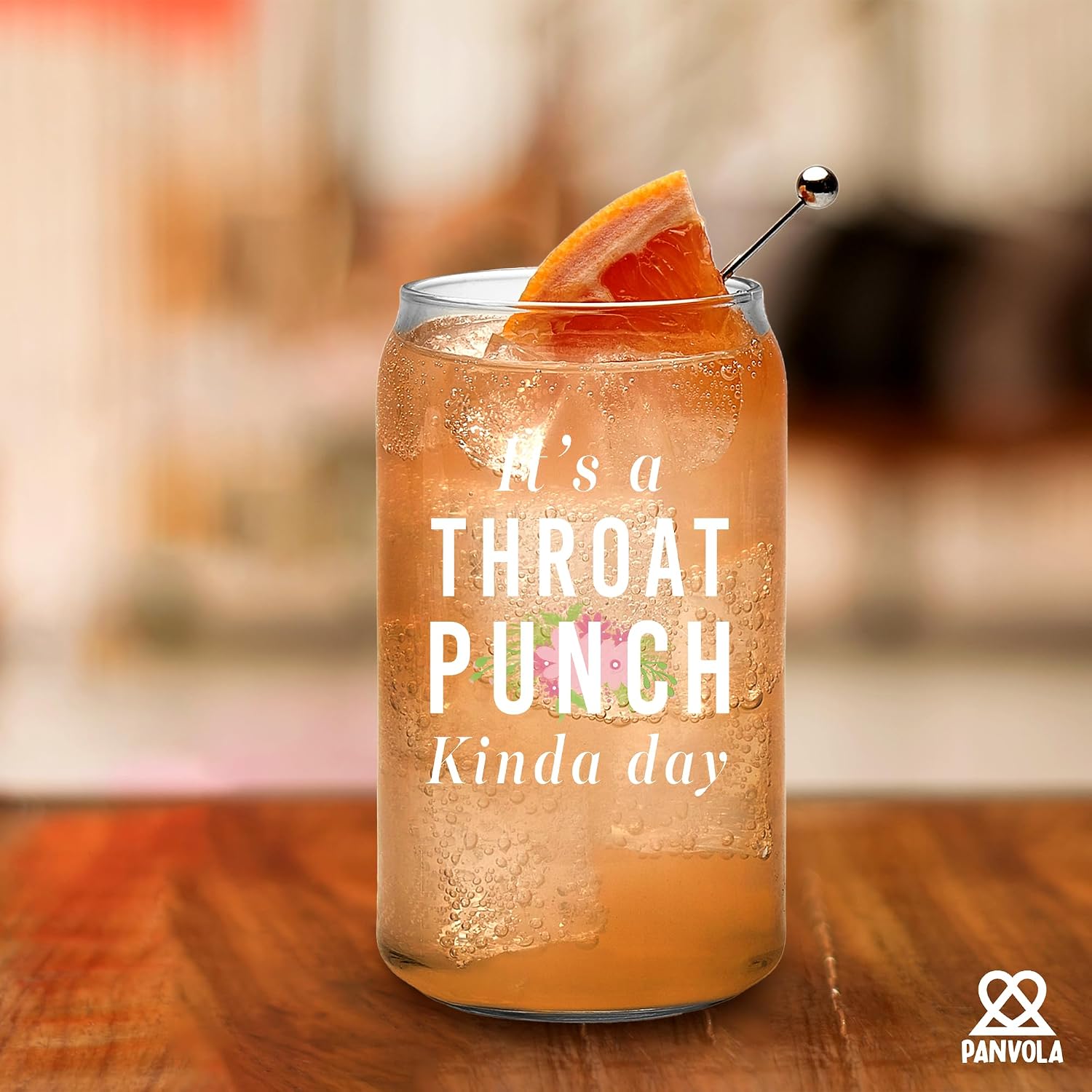 Panvola It's A Throat Punch Kinda Day Sarcastic Gift Glass Can image 5