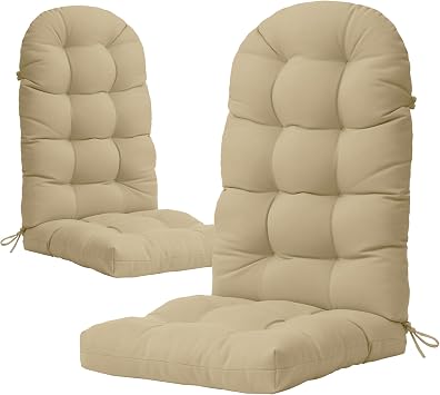 YEFU Adirondack Chair Cushion, 49x20 Rocking Chair Cushions Set of 2, Beige