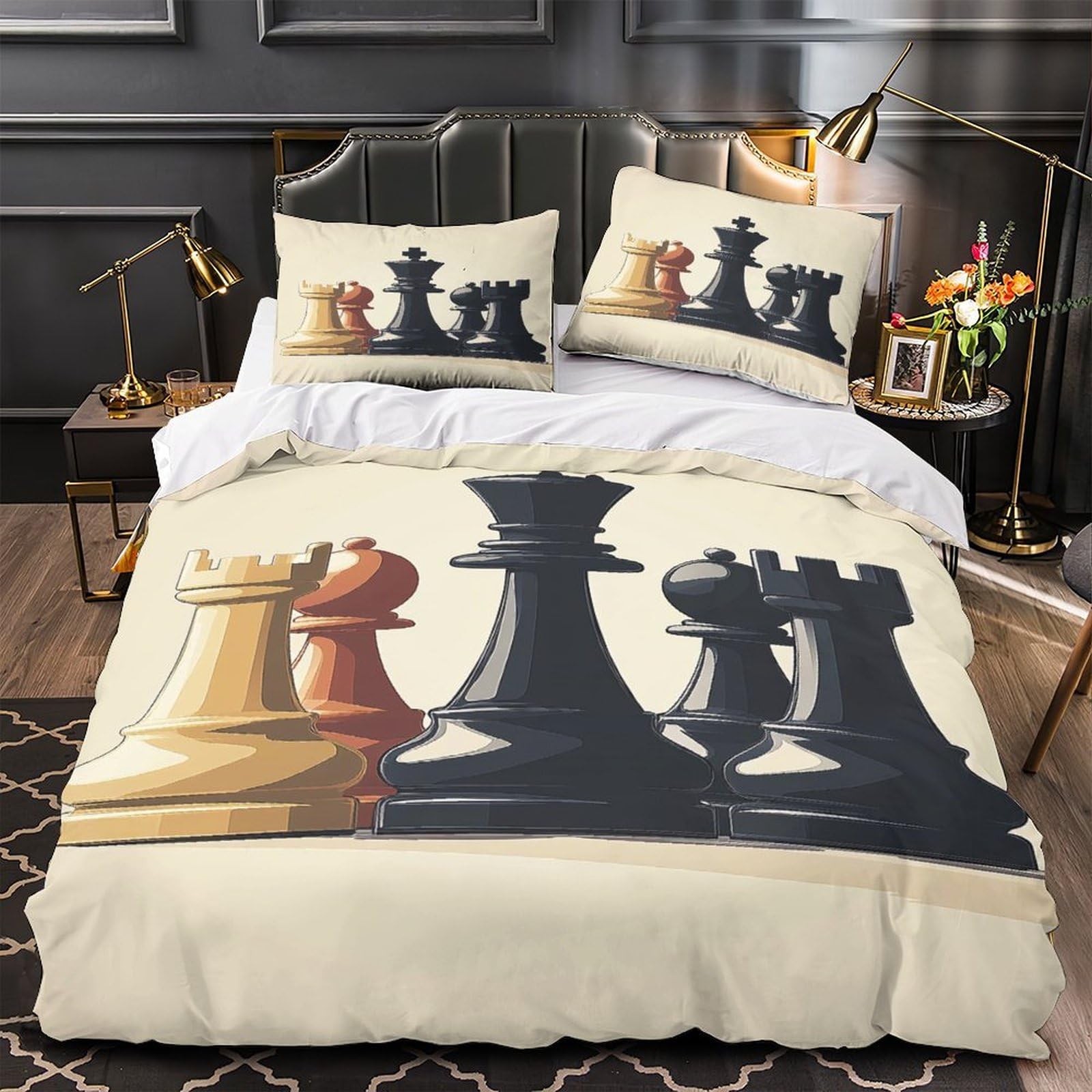 Housse de couette fleur de cerisier 3D imprimé floral 2 places