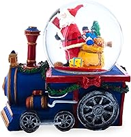 Vista 3 de Tren de regalos de Santa: globo musical de nieve de agua con entrega