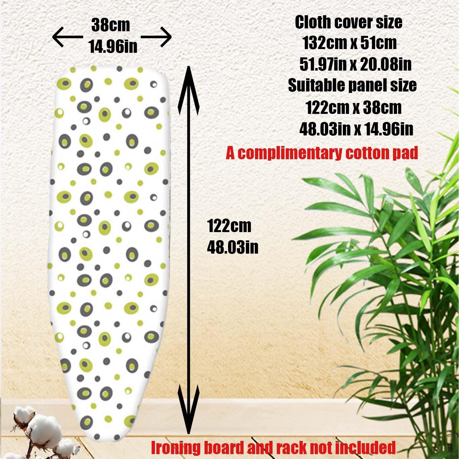 Funda para tabla de planchar resistente, 128 x 40 cm, funda acolchada de repuesto con cordón ajustable, diseño de resorte duradero, ideal para mesas de planchar de 132 x 51 cm