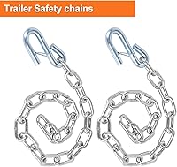 Vista 5 de Cadena de seguridad para remolque de barco de acero grado 30 de 1/4" X 27" con ganchos de resorte de 5000 lbs, 2 piezas (1/4" X 27")