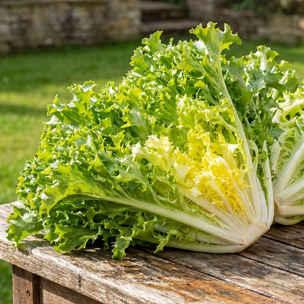 Endive Indivia Riccia 'Pancalieri a Costa Bianca' – Heritage Italian Frisée Endive Seeds – Early, Vigorous, Serrated Leaves, White Ribs