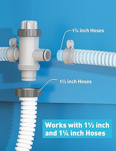 Miniatura 3 de VOEER Válvula de émbolo de manguera de piscina dividida, válvula de émbolo de manguera 2 en 1, pieza de piscina para sistema de circulación de filtro