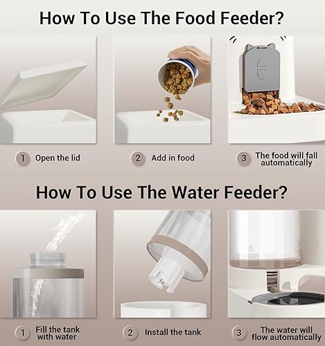 Miniatura 6 de Gravity - Comedero para gatos, dispensador de agua y comida para gatos 2 en 1, juego de dispensador de agua y alimentos pequeños para mascotas