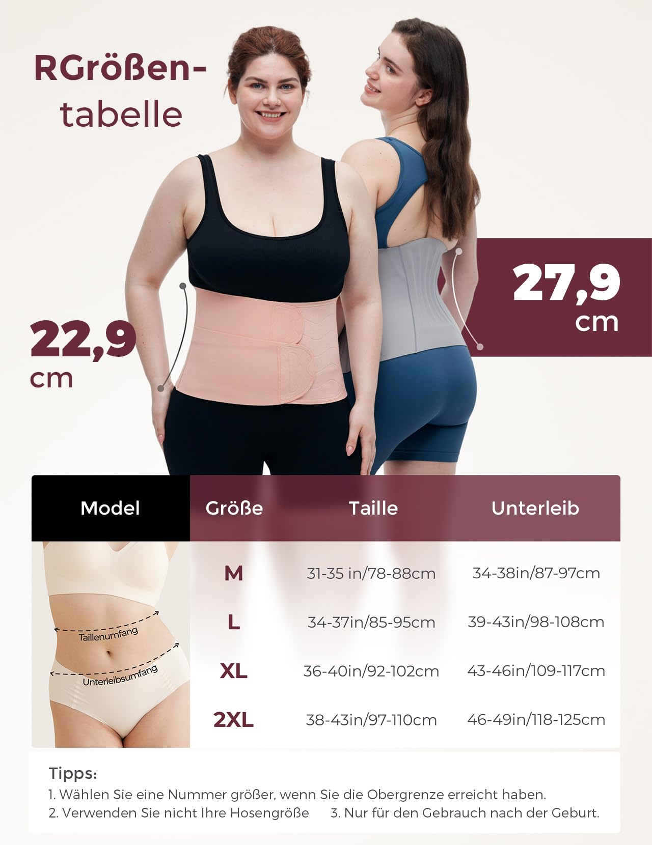 Momcozy Ergowrap Bauchgurt nach Geburt, 3D-Kompression & Rückenstütze für Kaiserschnitt-Rückbildung, Nahtloses Bauchband für Alltag & Sport, Unsichtbare Postpartum Shapewear (Standard, M)