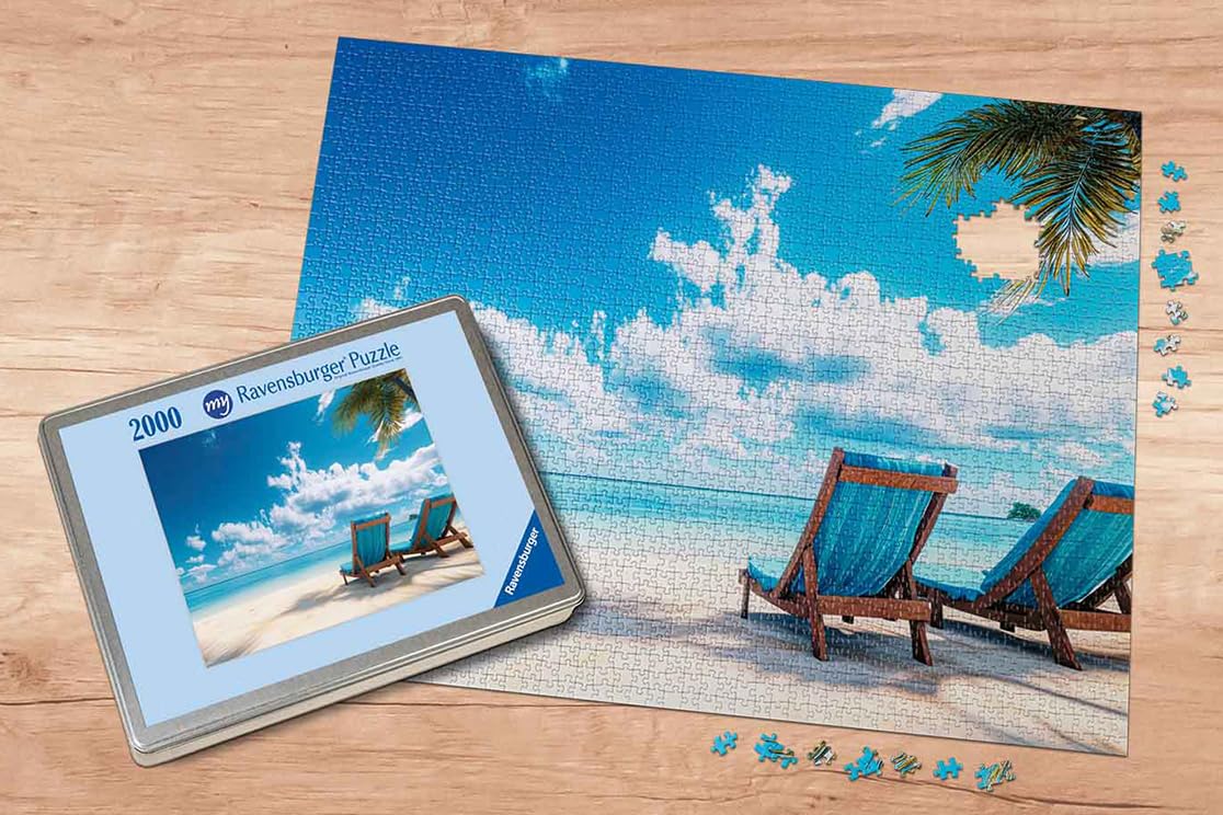 Ravensburger Fotopuzzle 2000 Teile mit eigenem Bild Metallbox Hochformat S | 2000 Teile, Zum Selbstgestalten, Personalisierte Fotogeschenke, Für Kinder und Erwachsene