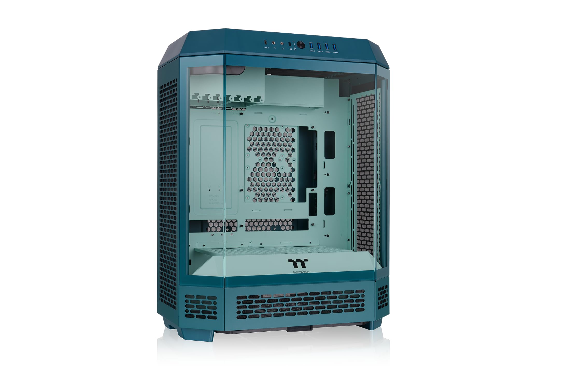 Thermaltake The Tower 600 | Ośmiokątna obudowa typu mid tower ATX | 2 fabrycznie zainstalowane wentylatory 140 mm | Wentylacja pionowa | Niebiesko-zielony Teal