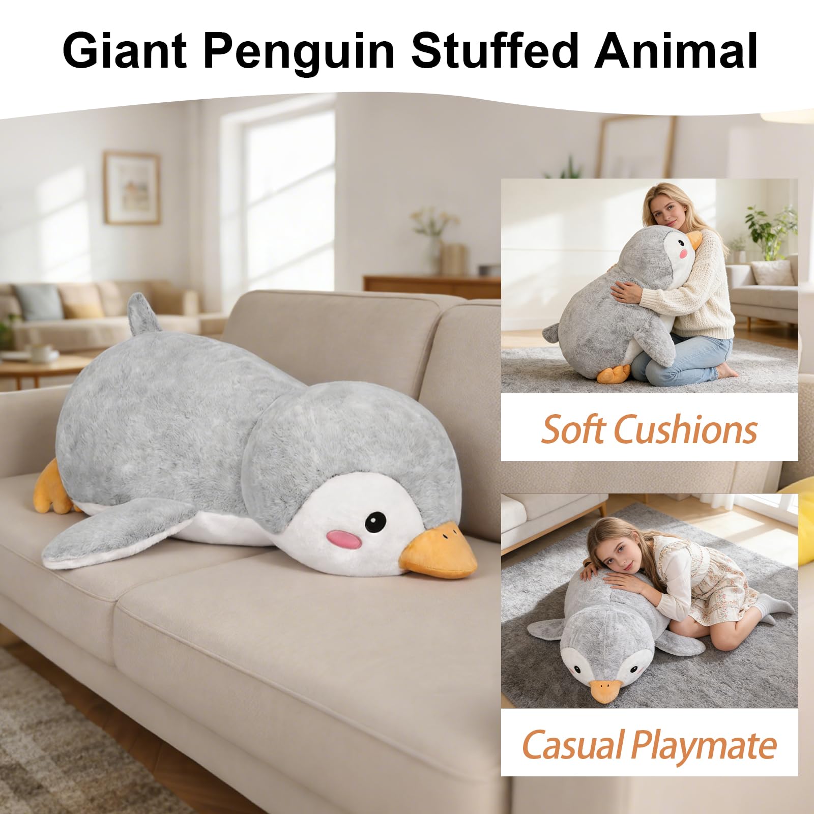 Amazon.co.jp: ZBLX ジャイアントペンギンぬいぐるみ 35インチ ビッグ